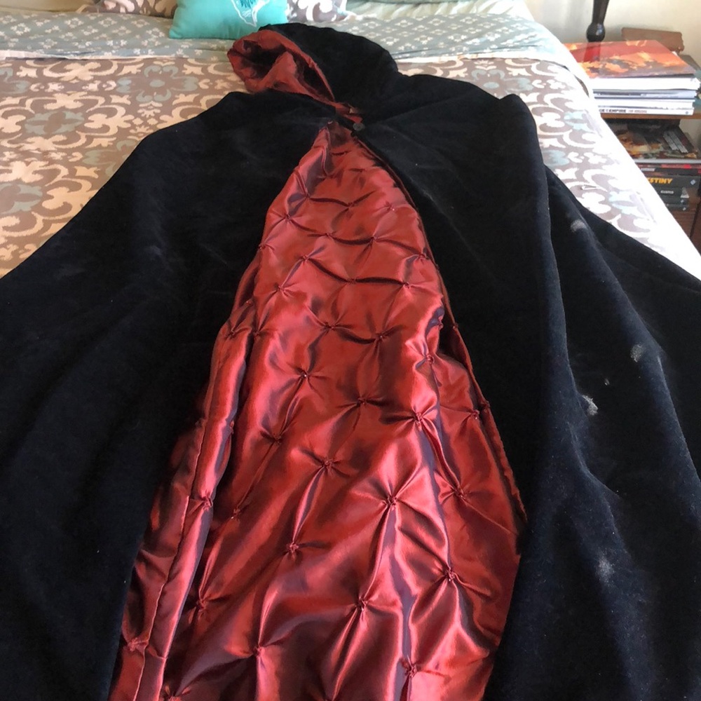 Floor length hooded cape